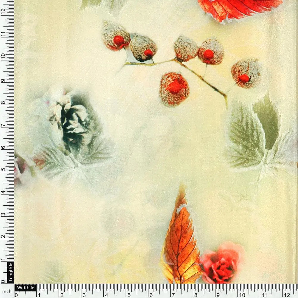 Morden Gradient Colourful Leaves With Roses Digital Printed Fabric - Silk Crepe – cr 0 ta09547c 110 morden gradient colourful leaves with roses digital printed fabric silk crepe 4