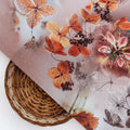 Attractive Brown Periwinkle With Leaves Digital Printed Fabric - Silk Crepe – cr 0 ta09548pc 110 attractive brown periwinkle with leaves digital printed fabric silk crepe 2