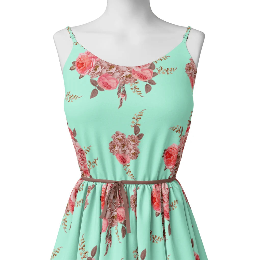 Pink Roses Brown Leaves Digital Printed Fabric - Silk Crepe – cr 0 ta09553p1r 110 pink roses brown leaves digital printed fabric silk crepe 2