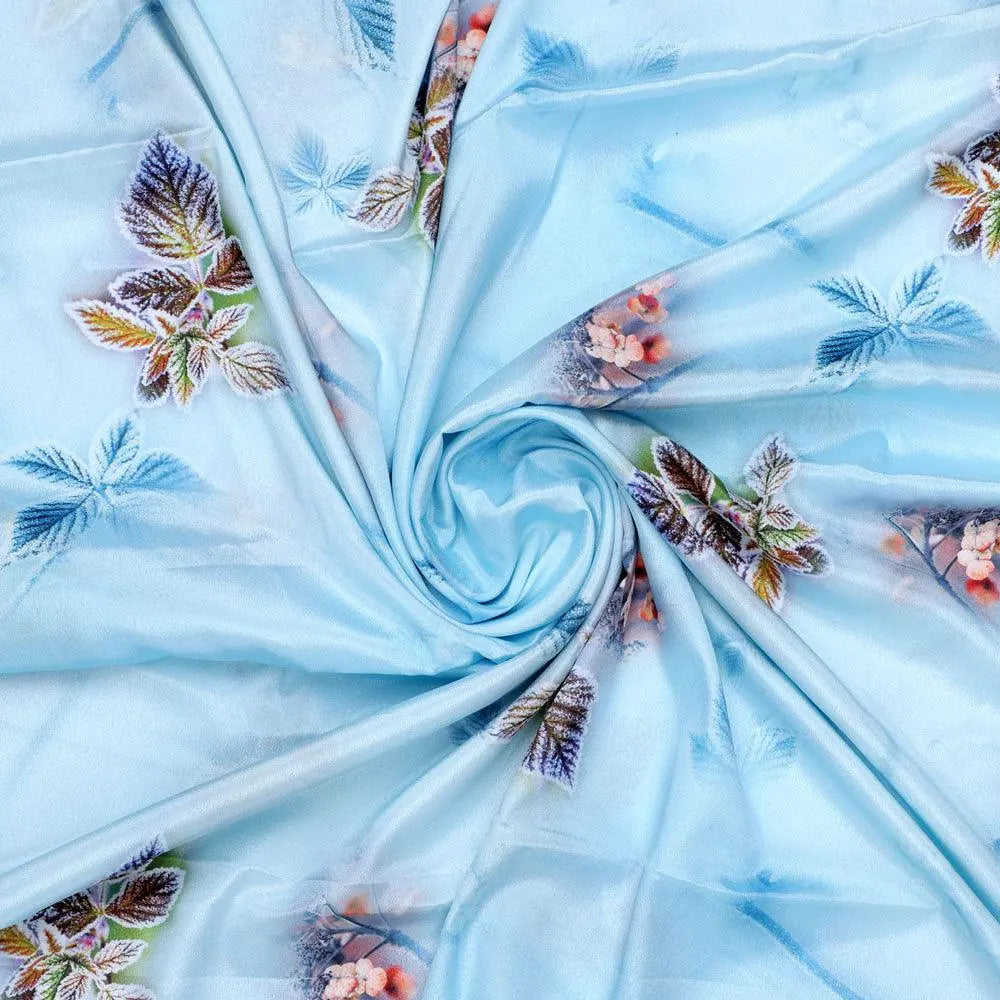 Winter Cool Colour Freezy Leaves Digital Printed Fabric - Silk Crepe – cr 0 ta09559c 110 winter cool colour freezy leaves digital printed fabric silk crepe 1