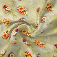 Yellow Roses Of Bunch Repeat Digital Printed Fabric - Silk Crepe – cr 0 ta09570pc 110 yellow roses of bunch repeat digital printed fabric silk crepe 1
