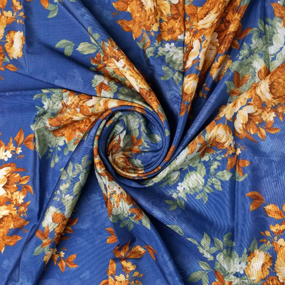 Where Warm Florals Meet a Cool Blue Canvas
