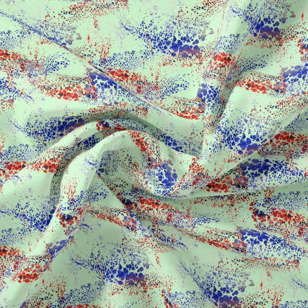 Morden Blue And Red Sprinkle Digital Printed Fabric - Silk Crepe – cr 0 ta09627c 110 morden blue and red sprinkle digital printed fabric silk crepe 1