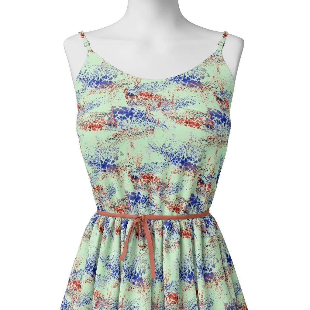 Morden Blue And Red Sprinkle Digital Printed Fabric - Silk Crepe – cr 0 ta09627c 110 morden blue and red sprinkle digital printed fabric silk crepe 2