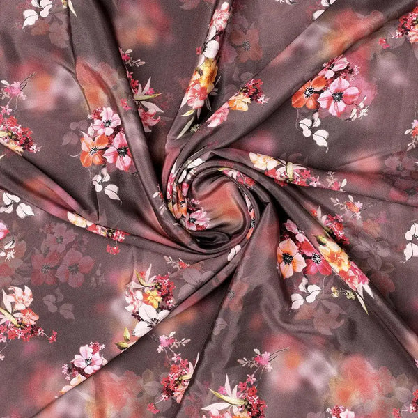 Three Colour Of Flower With Eucalyptus Leaves Digital Printed Fabric - Silk Crepe – cr 0 ta09686p4 110 three colour of flower with eucalyptus leaves digital printed fabric silk crepe 1