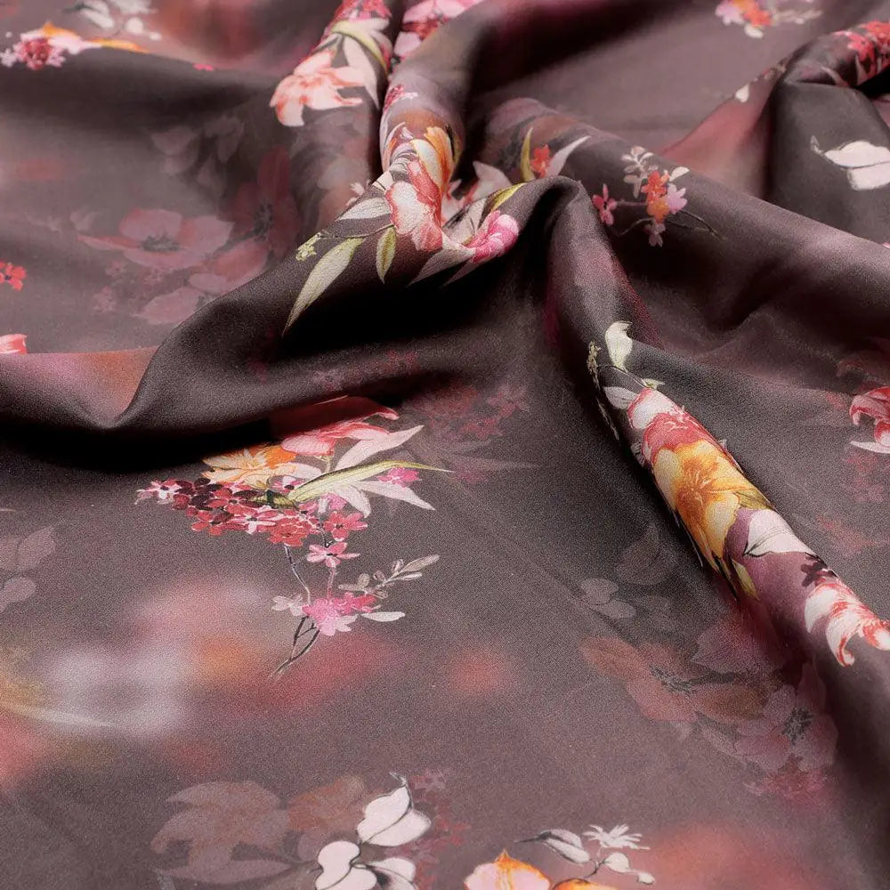 Three Colour Of Flower With Eucalyptus Leaves Digital Printed Fabric - Silk Crepe – cr 0 ta09686p4 110 three colour of flower with eucalyptus leaves digital printed fabric silk crepe 3