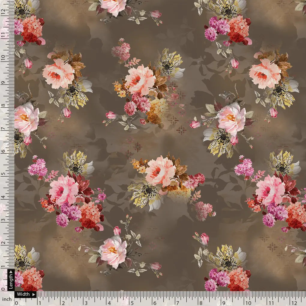 Morden Peony Watercolour Art Digital Printed Fabric - Silk Crepe – cr 0 ta7309p1 110 morden peony watercolour art digital printed fabric silk crepe 5