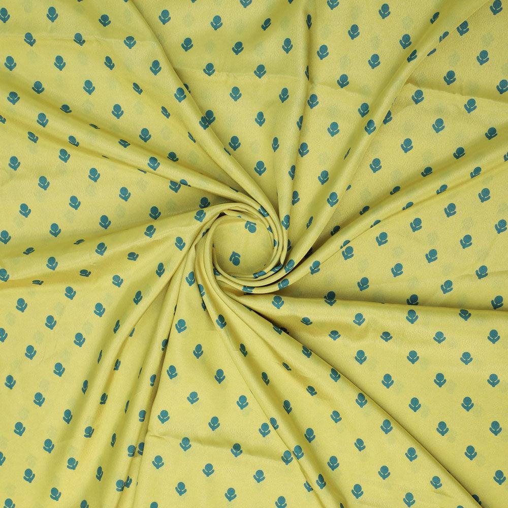 Lemon Yellow Small And Single Motif Allover Digital Printed Fabric - Crepe – cr 0 ta7590p2 110 lemon yellow small and single motif allover digital printed fabric crepe 1
