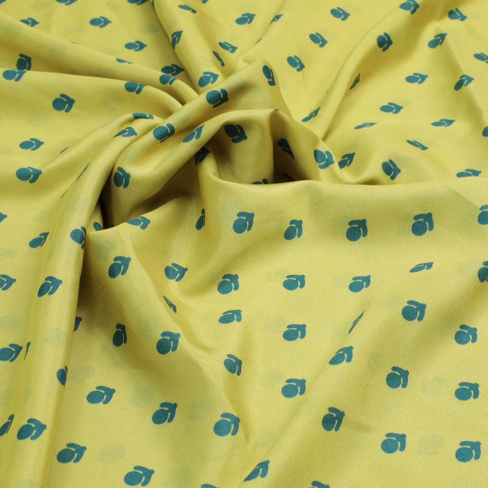 Lemon Yellow Small And Single Motif Allover Digital Printed Fabric - Crepe – cr 0 ta7590p2 110 lemon yellow small and single motif allover digital printed fabric crepe 3