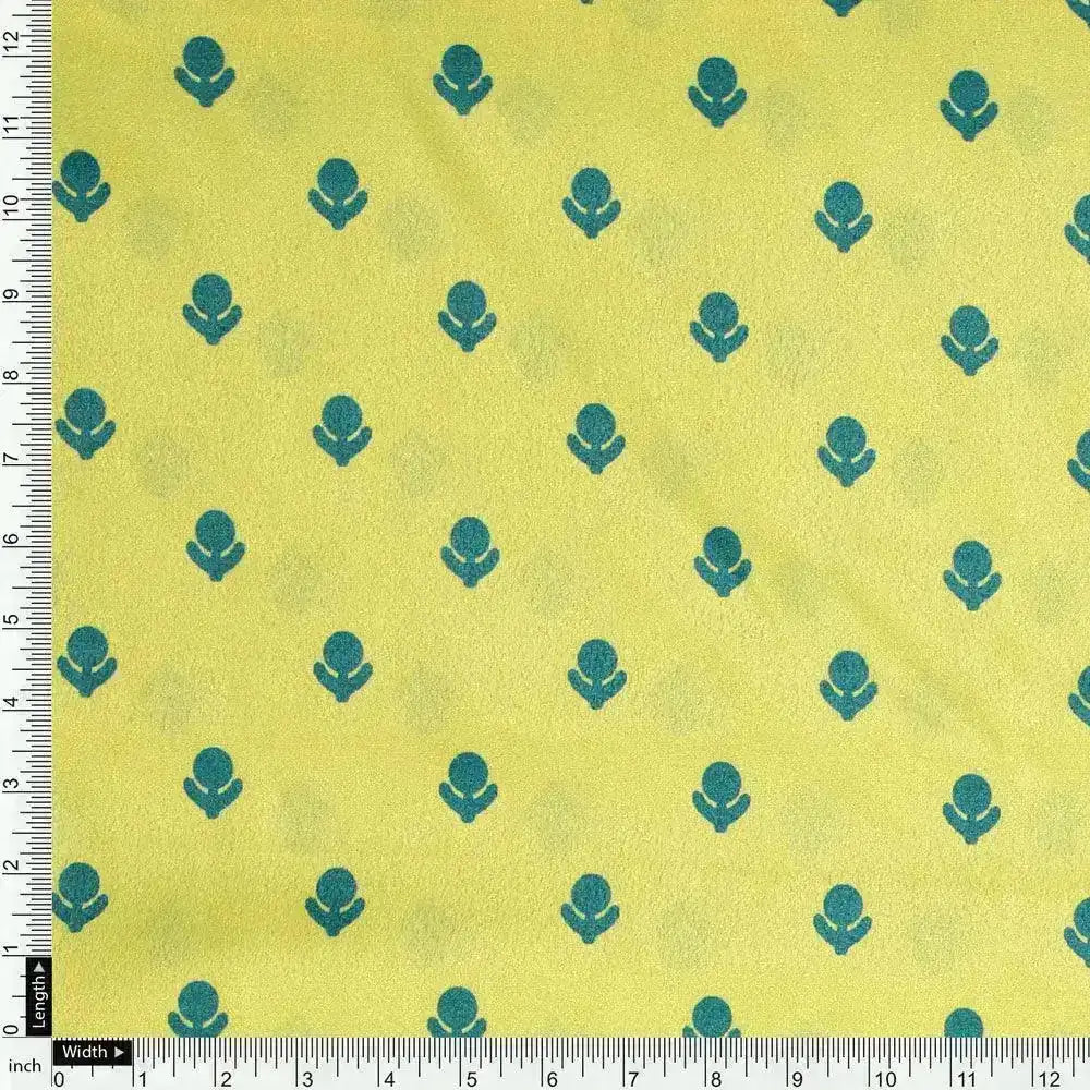Lemon Yellow Small And Single Motif Allover Digital Printed Fabric - Crepe – cr 0 ta7590p2 110 lemon yellow small and single motif allover digital printed fabric crepe 4