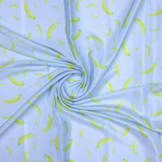 Yellow Mirchi Allover Digital Printed Fabric - Crepe - FAB VOGUE Studio®
