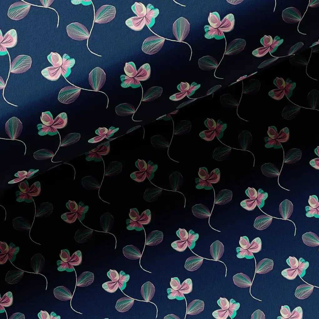 Flowers Floating over Blue Base Digital Printed Fabric – jam 0 ta03001 108 flowers floating over blue base digital printed fabric 3