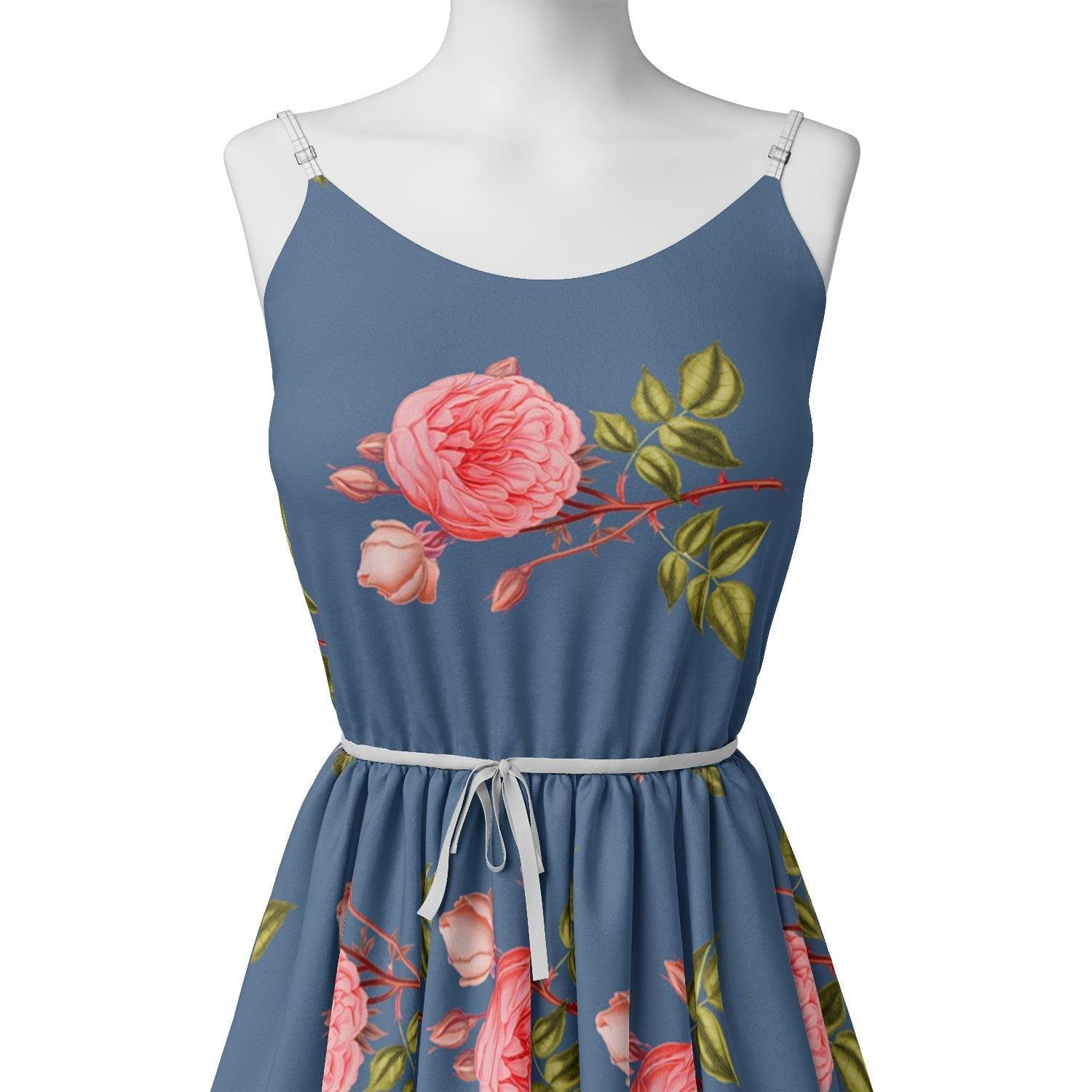 Red Rose Laying Over Blue Base Digital Printed Fabric – jam 0 ta07107p3 108 red rose laying over blue base digital printed fabric 2