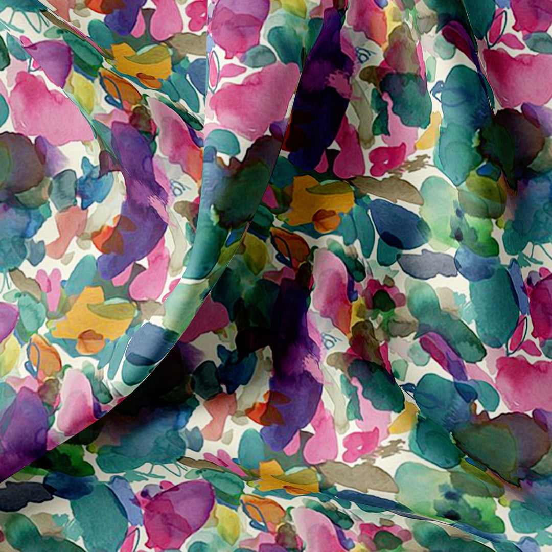 Multicolor Abstract Pattern Digital Printed Fabric - FAB VOGUE Studio®