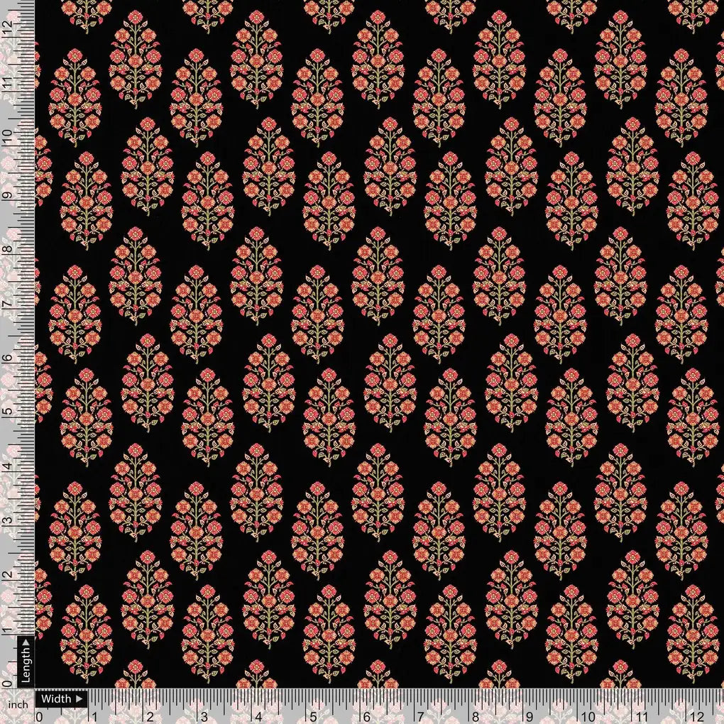 Red Floral Laying Over Black Digital Printed Fabric – js 0 0ma09632 110 red floral laying over black digital printed fabric 3