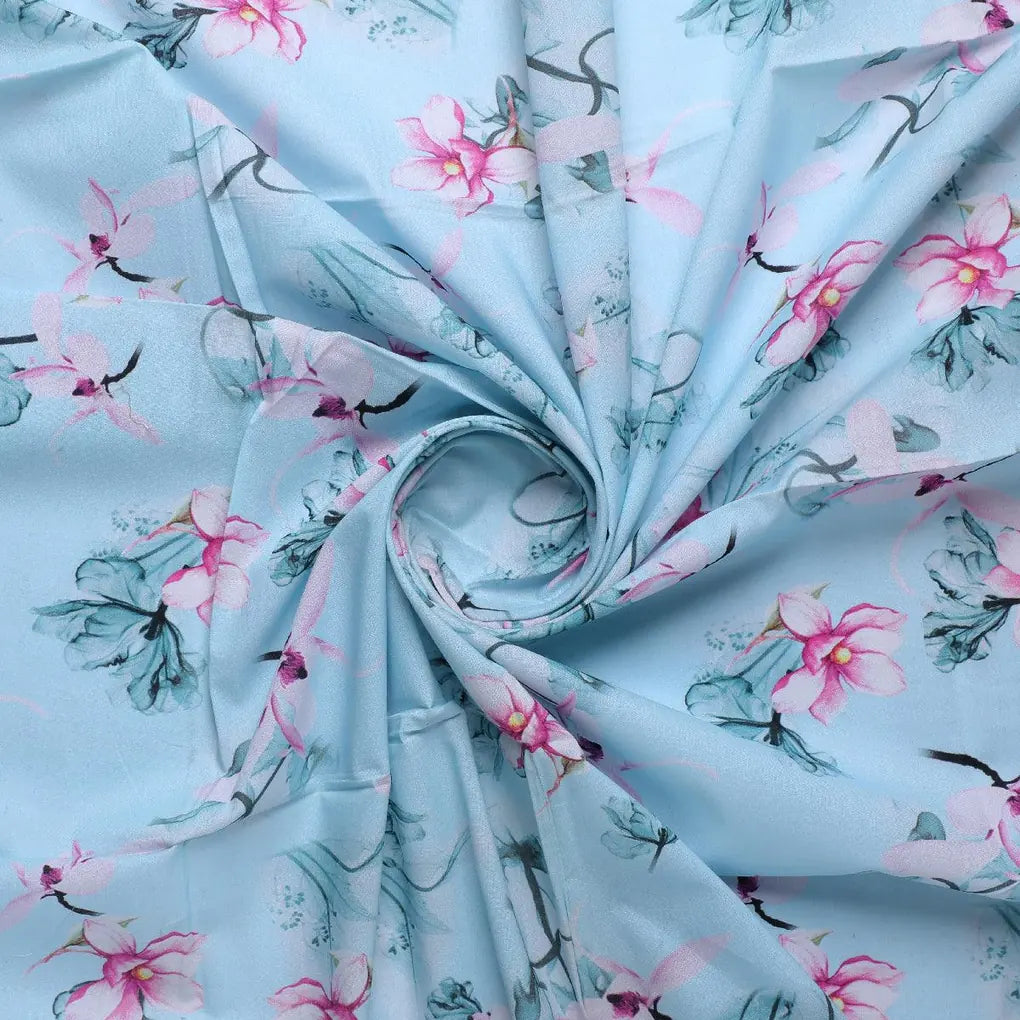 Blue Floral Digital Printed Fabric – js 0 0ta05260blue 110 blue floral digital printed fabric 1