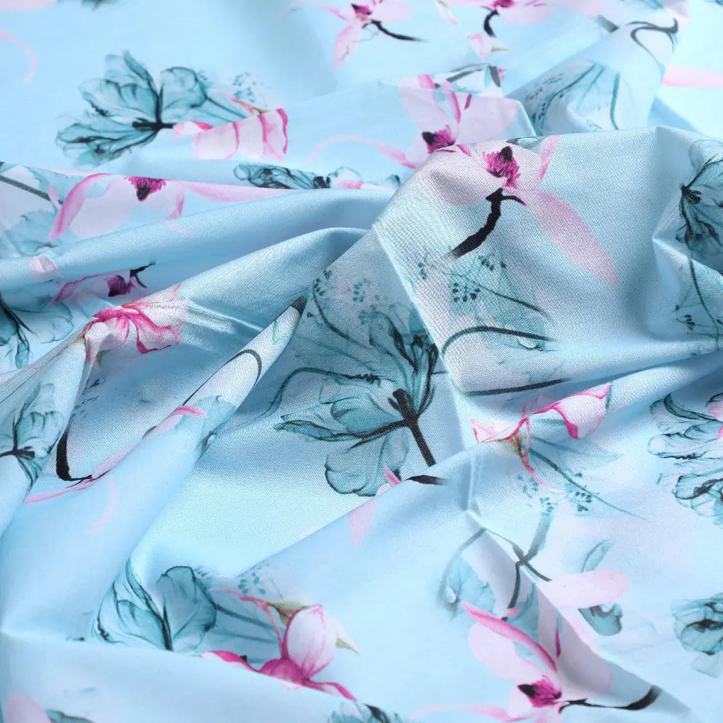 Blue Floral Digital Printed Fabric – js 0 0ta05260blue 110 blue floral digital printed fabric 3