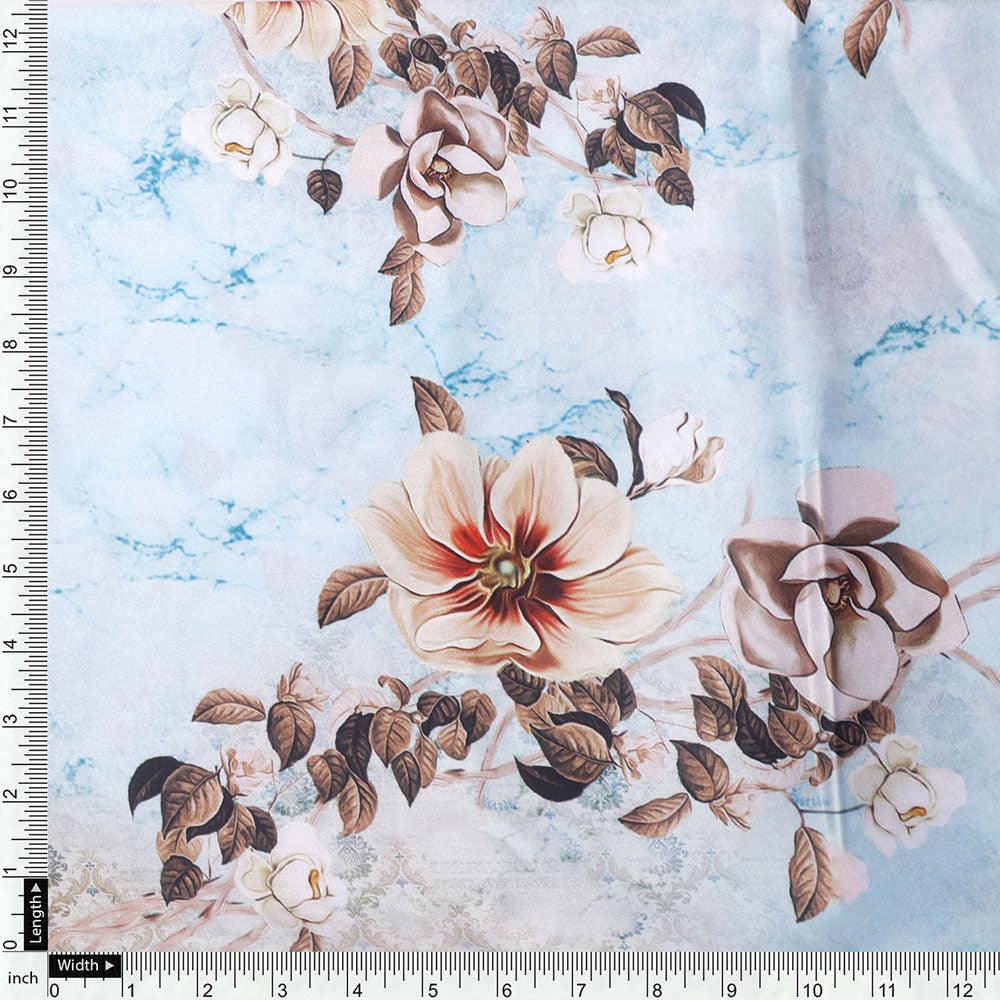 High Quality Multicolor Floral Rama Base Digitally Printed Fabrics - FAB VOGUE Studio®