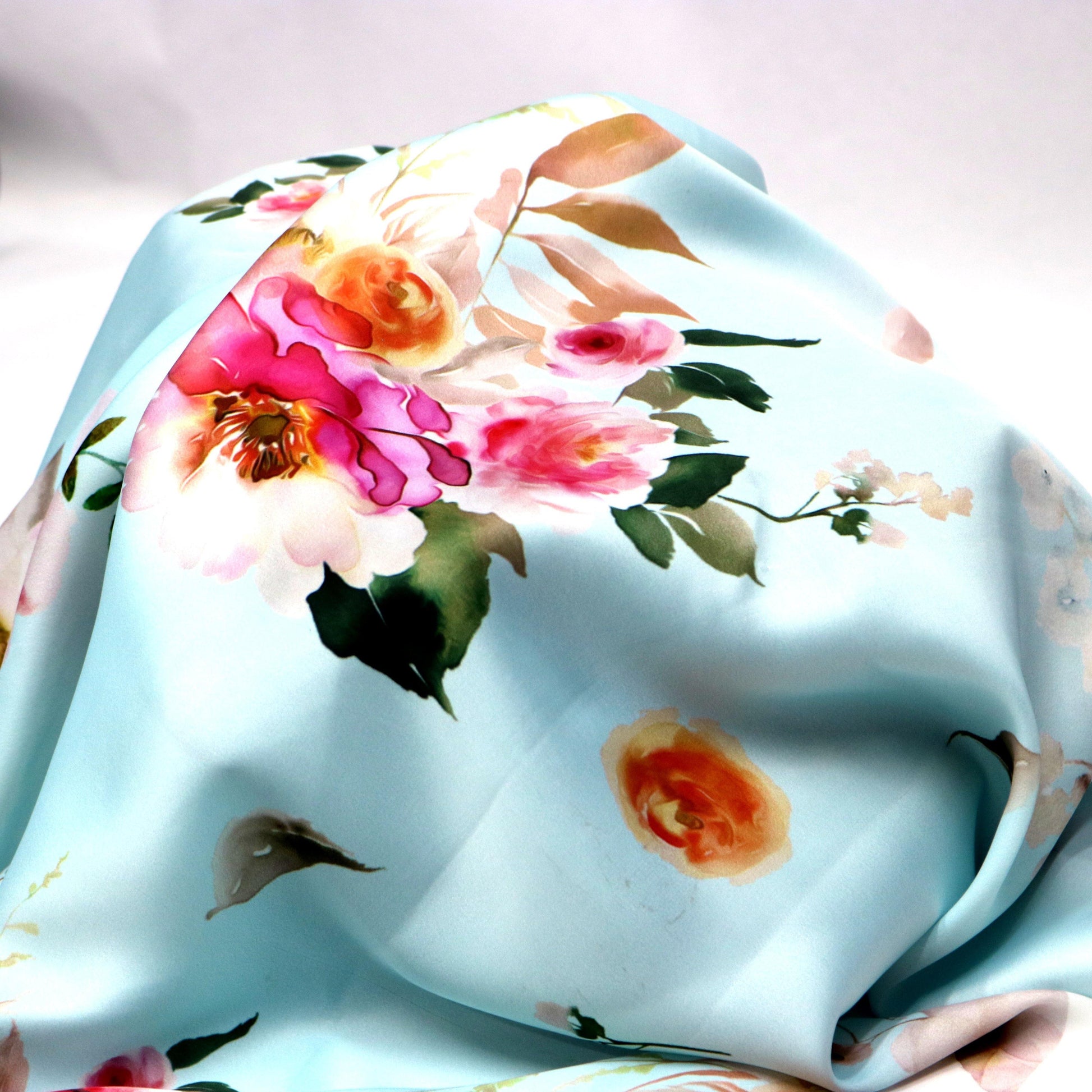 High Quality Multicolor Floral on Rama Digitally Printed Fabrics - FAB VOGUE Studio®