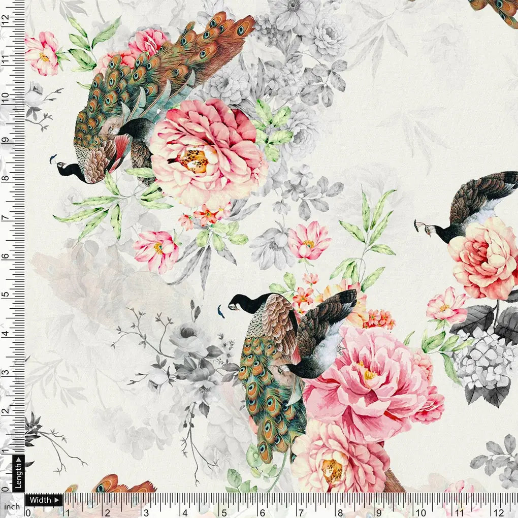 Peacock & Floral Digital Printed Fabric – js 0 0ta06406 110 peacock and floral digital printed fabric 4