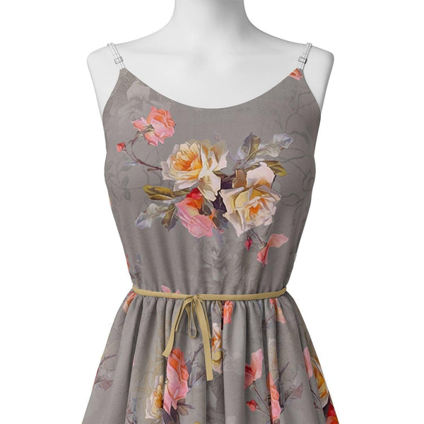 Pixel Floral Laying Over Grey Digital Printed Fabric – js 0 0ta06804p1 110 pixel floral laying over grey digital printed fabric 2 - alternate view