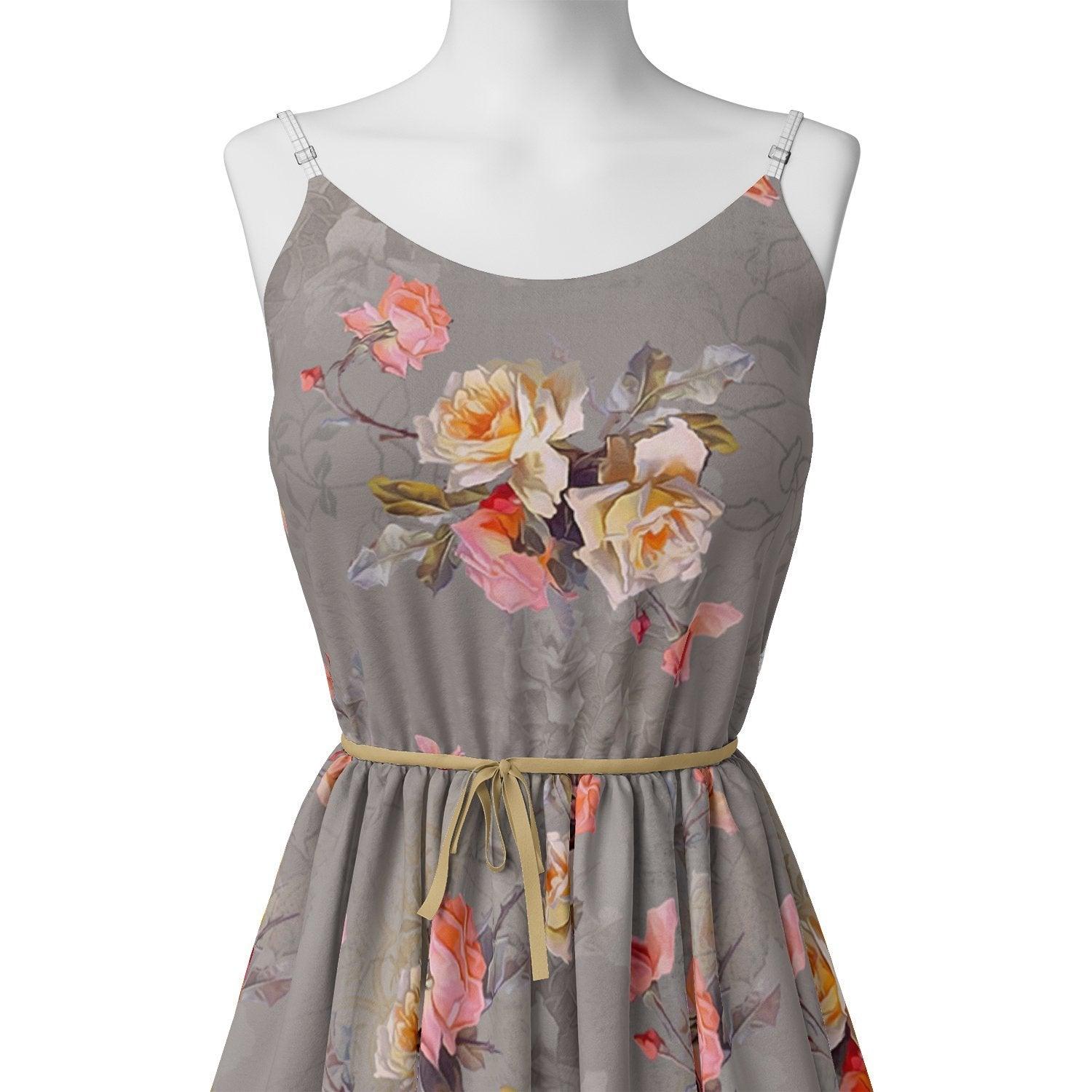 Pixel Floral Laying Over Grey Digital Printed Fabric – js 0 0ta06804p1 110 pixel floral laying over grey digital printed fabric 2