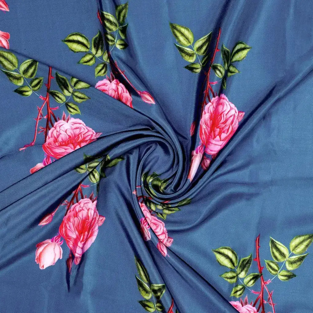 Red Rose Laying Over Blue Base Digital Printed Fabric – js 0 0ta07107p3 110 red rose laying over blue base digital printed fabric 1