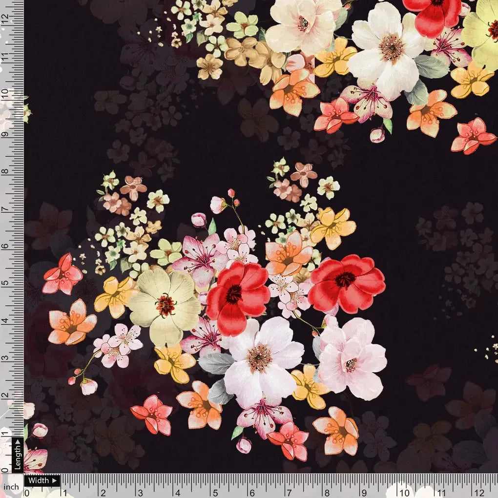 Colorful Floral Black Base Digital Printed Fabric – js 0 0ta7198 110 colorful floral black base digital printed fabric 4
