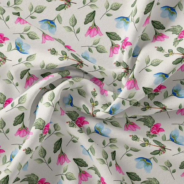 Flower With Olive Leaf Digital Printed Fabric – js 0 ma0109 110 flower with olive leaf digital printed fabric 1
