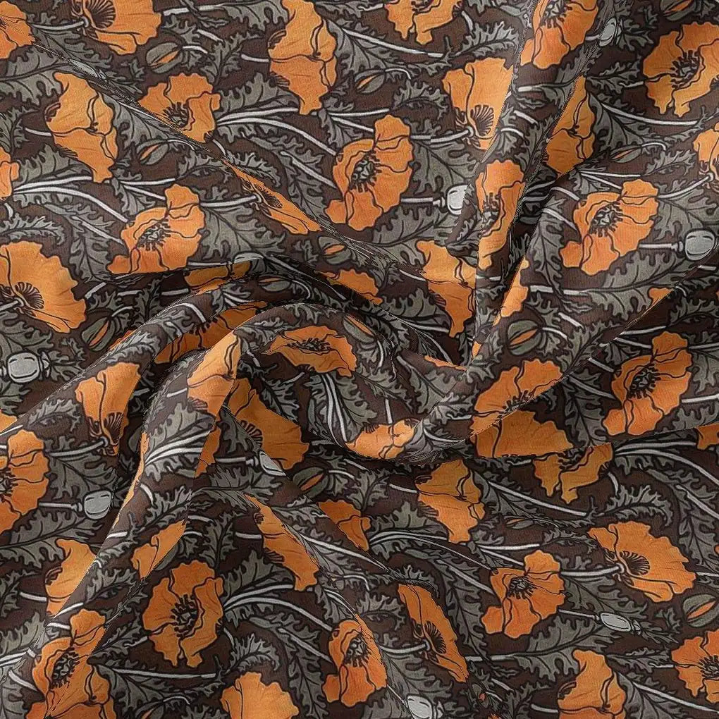 Elegant Orange Flower Motif Digital Printed Fabric – js 0 ma0116 110 elegant orange flower motif digital printed fabric 1