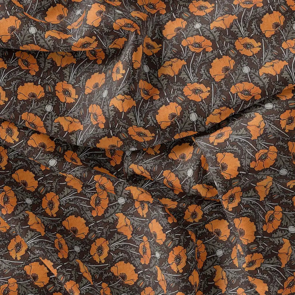 Elegant Orange Flower Motif Digital Printed Fabric – js 0 ma0116 110 elegant orange flower motif digital printed fabric 3