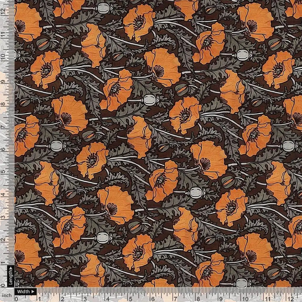 Elegant Orange Flower Motif Digital Printed Fabric – js 0 ma0116 110 elegant orange flower motif digital printed fabric 4