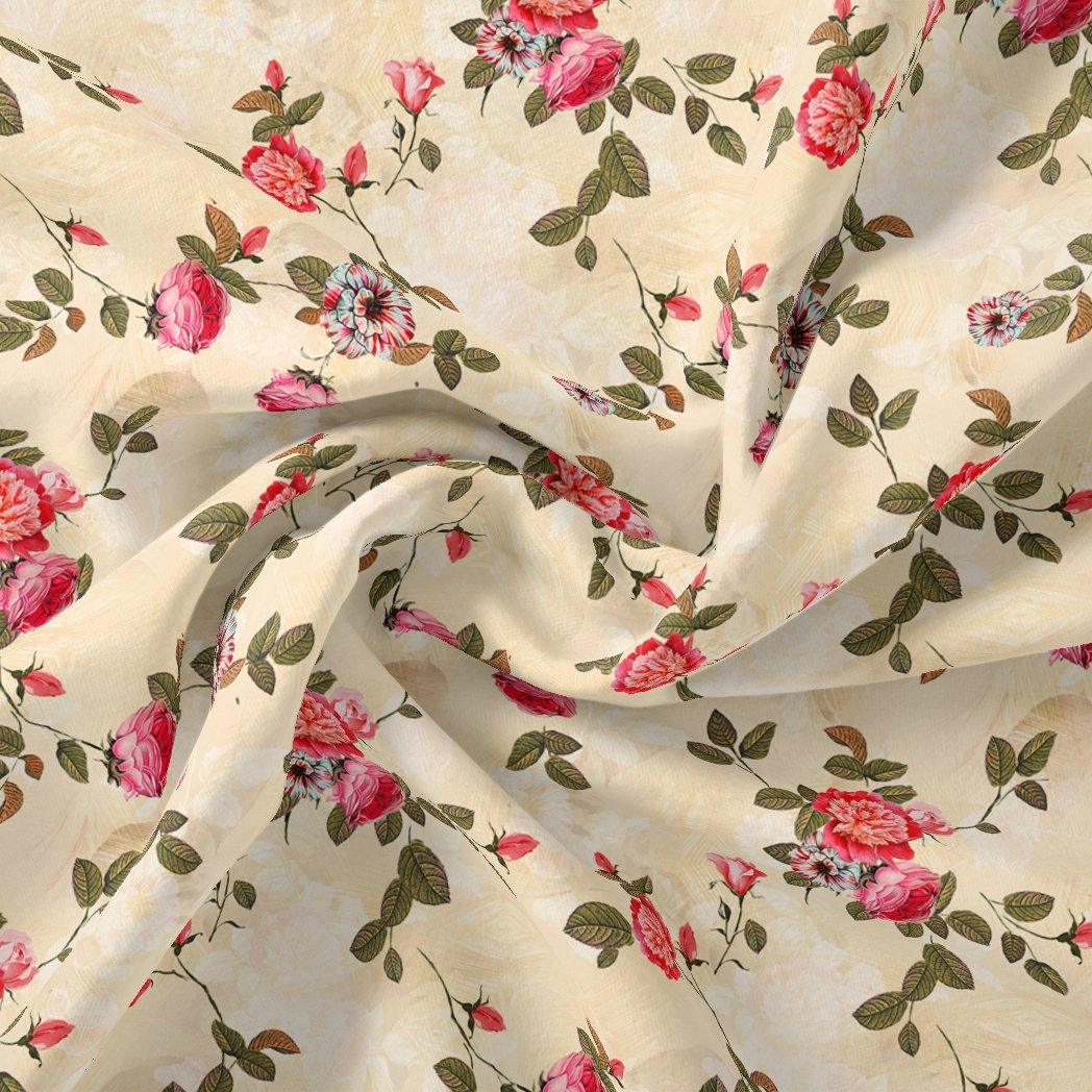 Classic Poppy Flower Digital Printed Fabric - FAB VOGUE Studio®