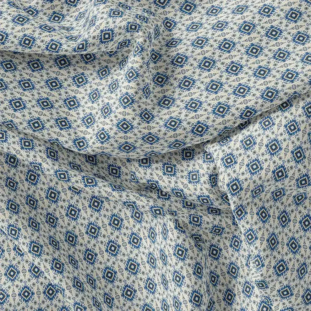 Tiny Blue Medallion Motif Digital Printed Fabric  - Japan Satin – js 0 ma012738 110 tiny blue medallion motif digital printed fabric japan satin 3