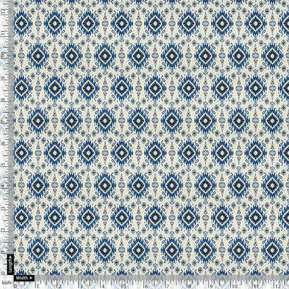 Tiny Blue Medallion Motif Digital Printed Fabric  - Japan Satin – js 0 ma012738 110 tiny blue medallion motif digital printed fabric japan satin 4