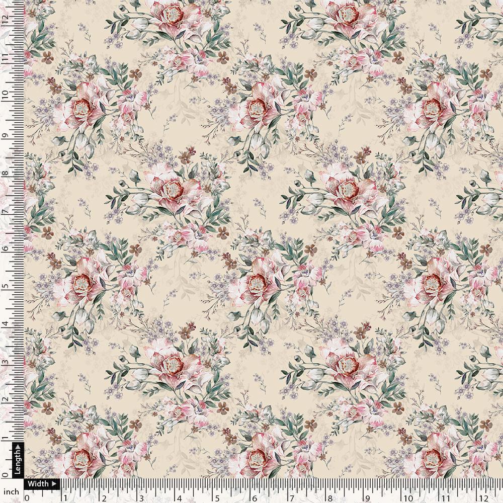 Big Floral Chintz Allover Digital Printed Fabric - FAB VOGUE Studio®