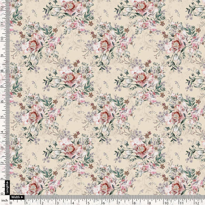 Big Floral Chintz Allover Digital Printed Fabric - FAB VOGUE Studio®