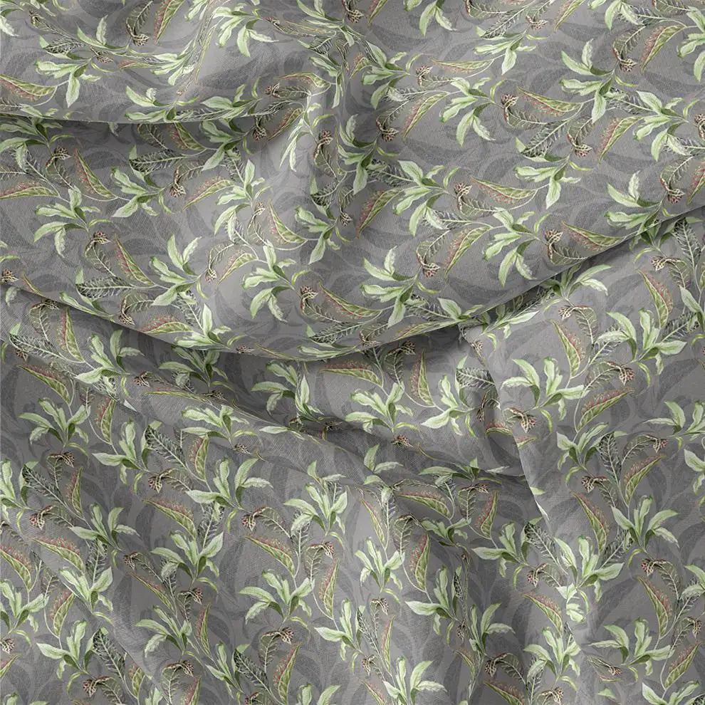 Pista Flower On Grey Digital Printed Fabric – js 0 ma013654 110 pista flower on grey digital printed fabric 1