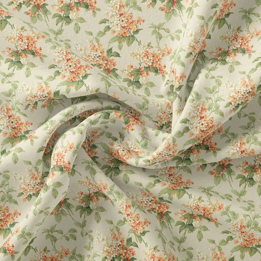 Painted Orange Flower Chintz Digital Printed Fabric – js 0 ma013660 110 painted orange flower chintz digital printed fabric 1