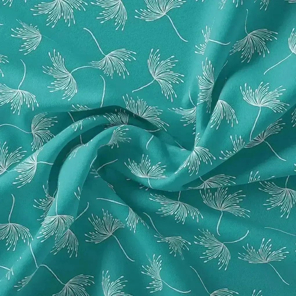 White Floating Flower Digital Printed Fabric - Japan Satin – js 0 ma0139 110 white floating flower digital printed fabric japan satin 1