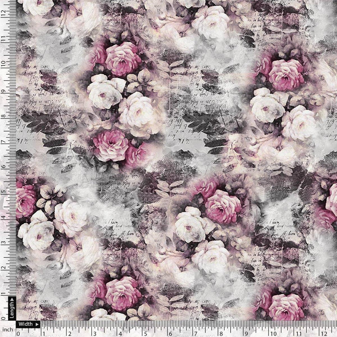 Vintage Floral Art Collection Digital Printed Fabric - FAB VOGUE Studio®