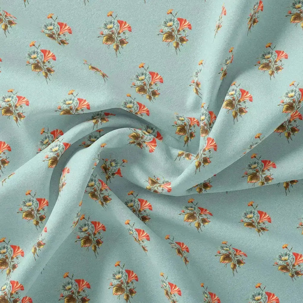 Vintage Flower Repeat Digital Printed Fabric - Japan Satin – js 0 ma0156 110 vintage flower repeat digital printed fabric japan satin 1
