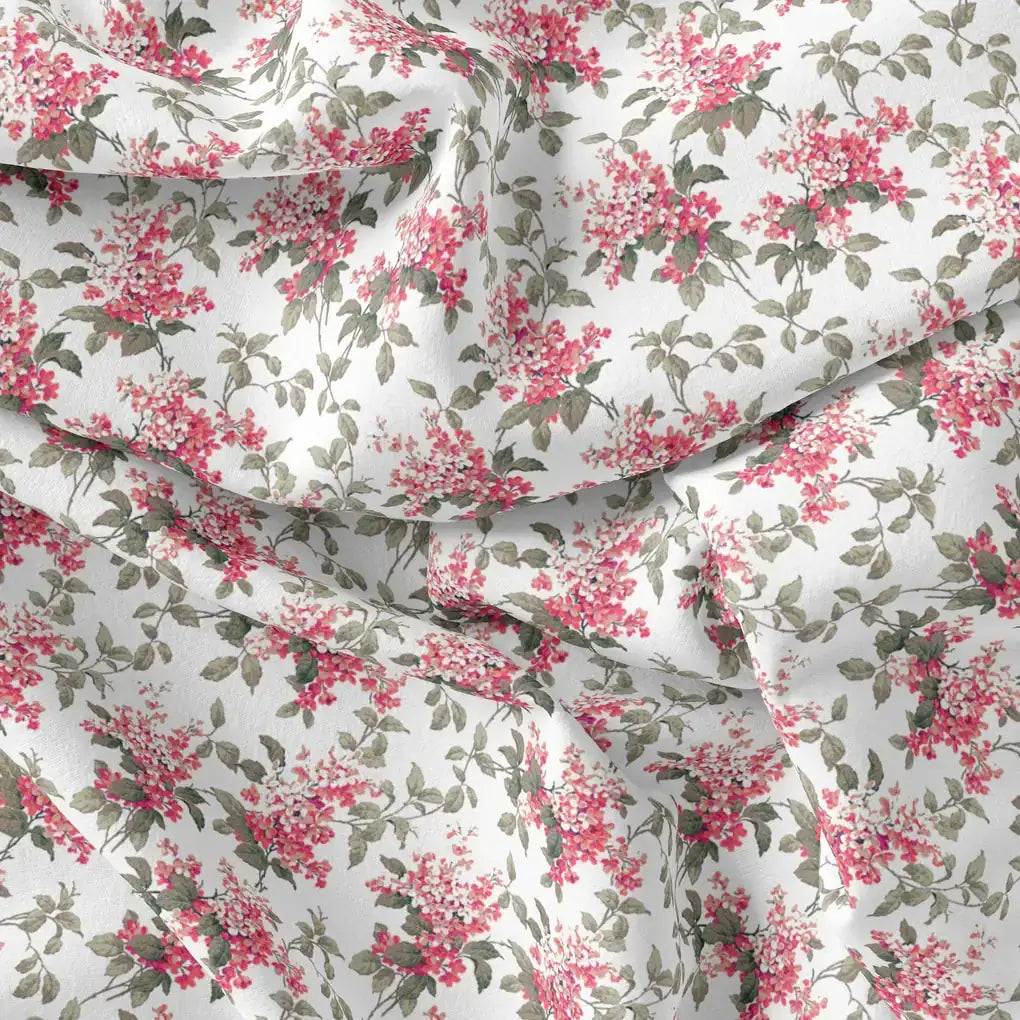 Tiny Daffodil Flower With Birch Leaves Digital Printed Fabric – js 0 ma016202 110 tiny daffodil flower with birch leaves digital printed fabric 3