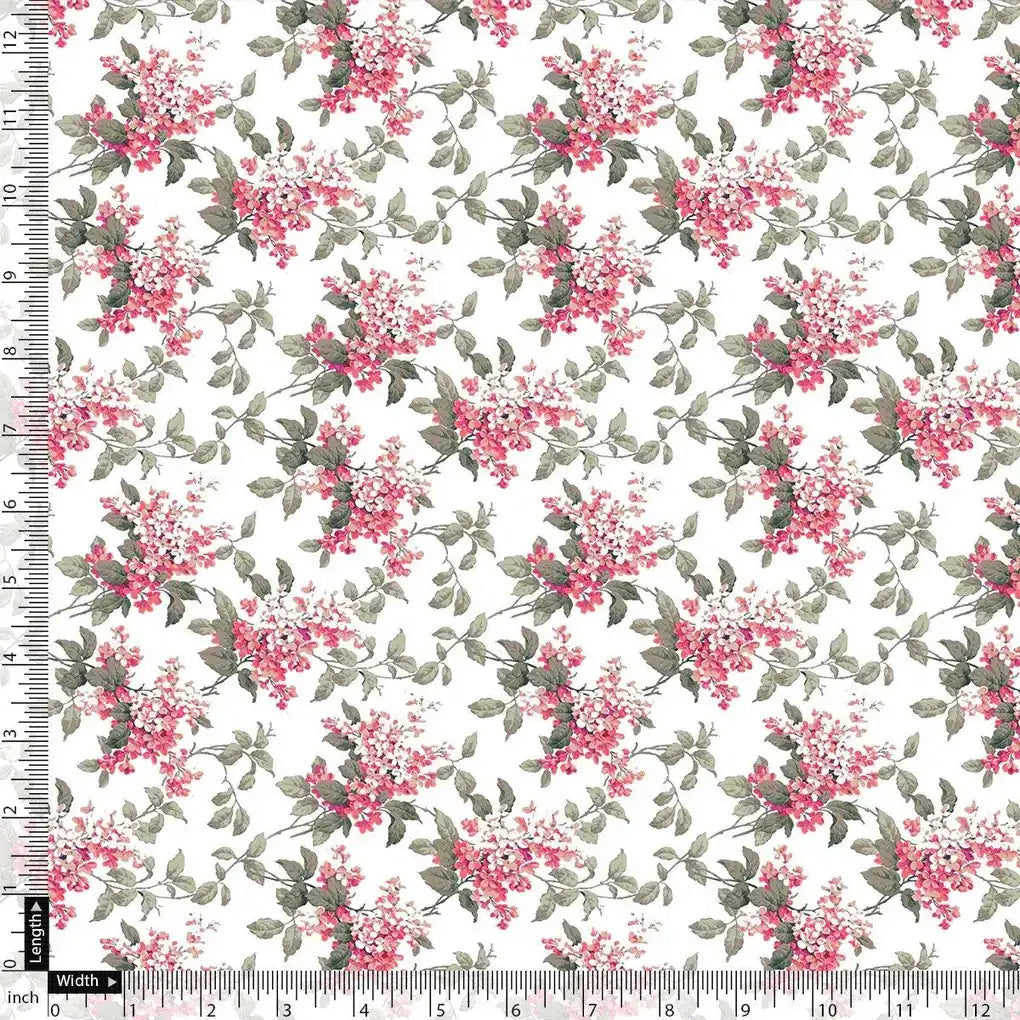 Tiny Daffodil Flower With Birch Leaves Digital Printed Fabric – js 0 ma016202 110 tiny daffodil flower with birch leaves digital printed fabric 4