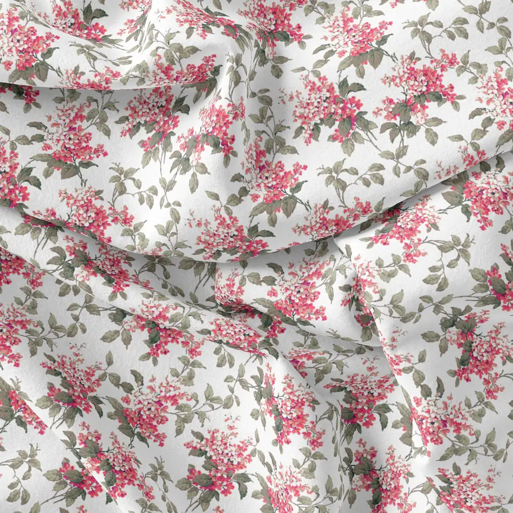 Tiny Daffodil Flower With Birch Leaves Digital Printed Fabric - Japan Satin – js 0 ma016202 110 tiny daffodil flower with birch leaves digital printed fabric japan satin 3