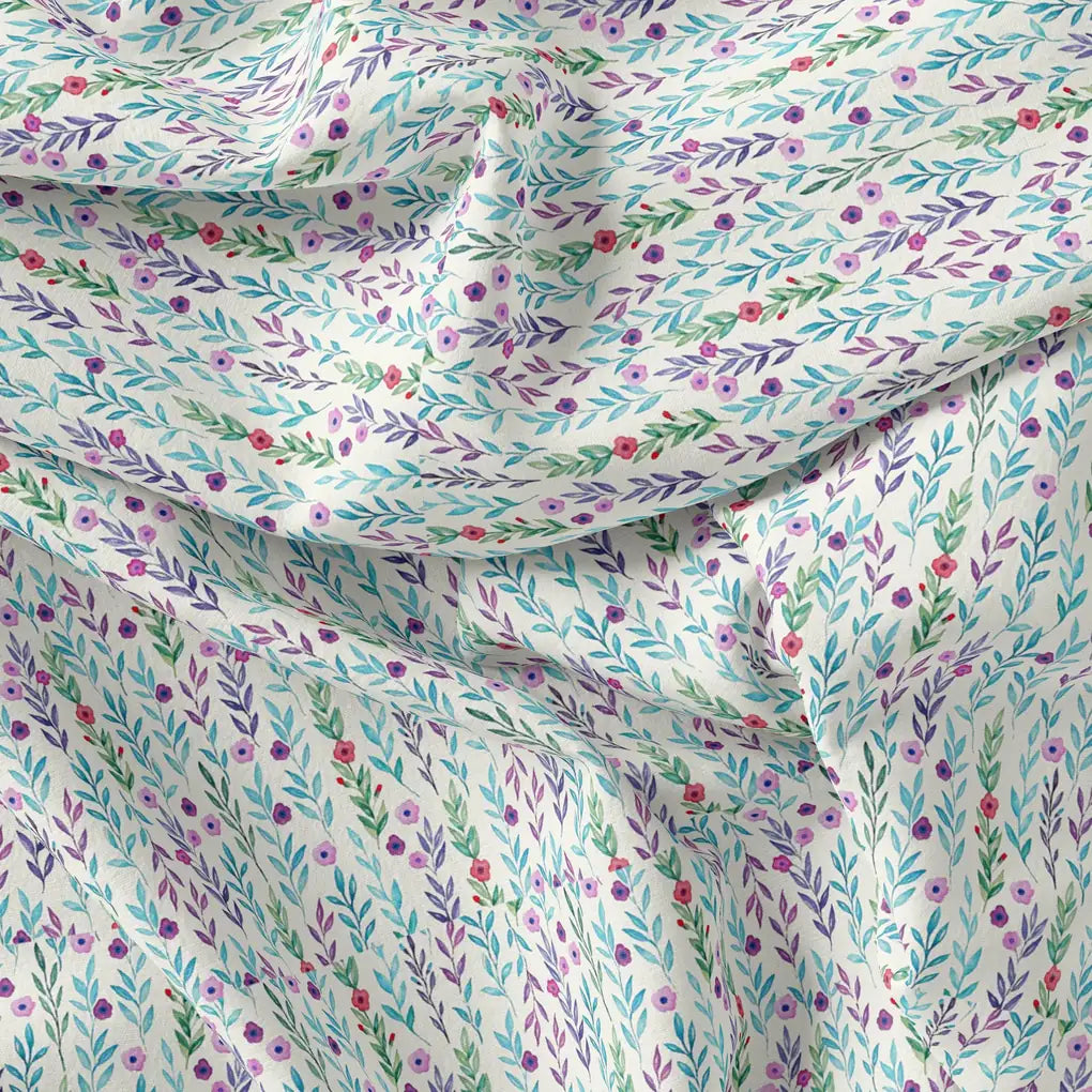 Tiny Multicolour Leaves With Tiny Flower Digital Printed Fabric – js 0 ma017710 110 tiny multicolour leaves with tiny flower digital printed fabric 3
