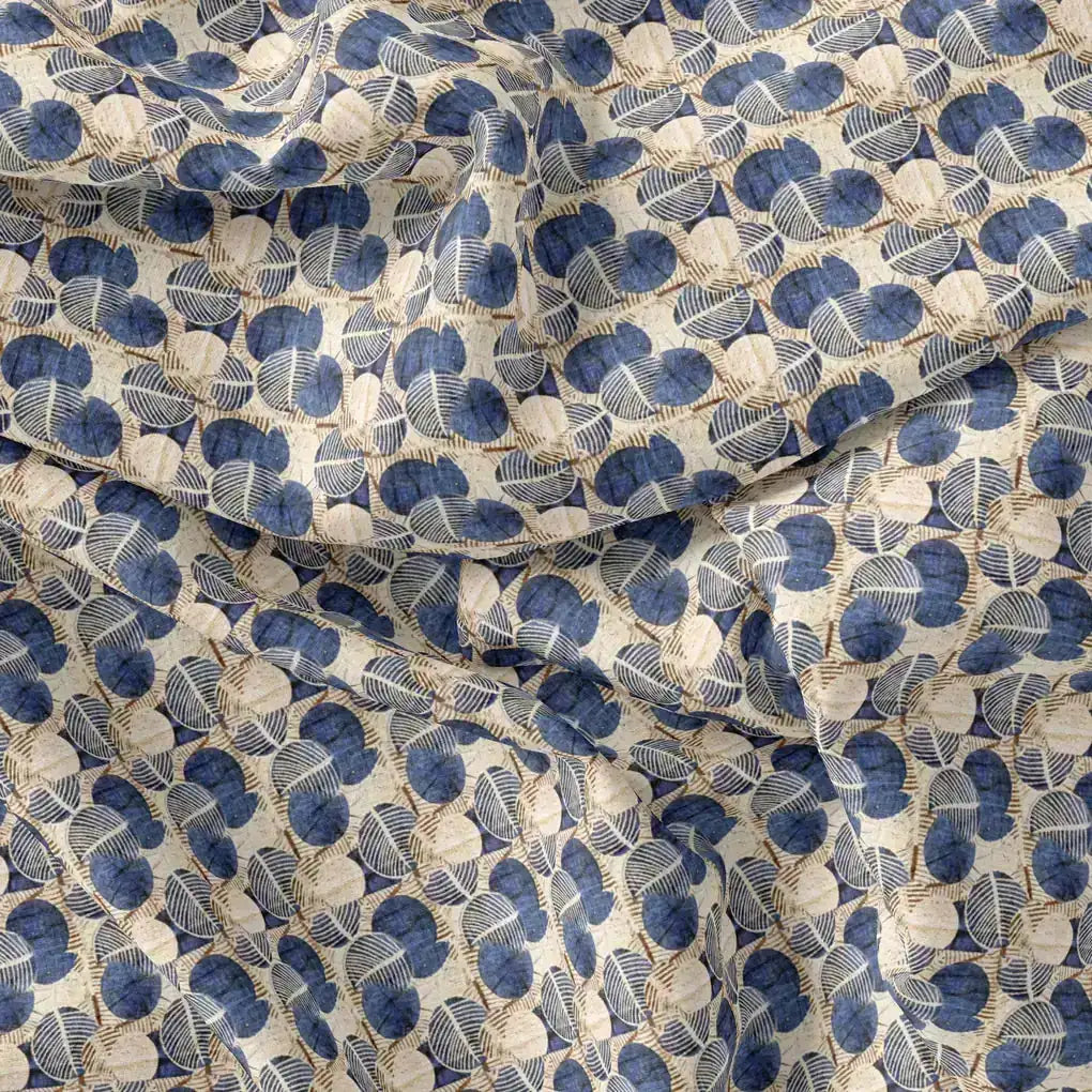 Stylized Round Leaf Digital Printed Fabric - Japan Satin – js 0 ma01977 110 stylized round leaf digital printed fabric japan satin 3
