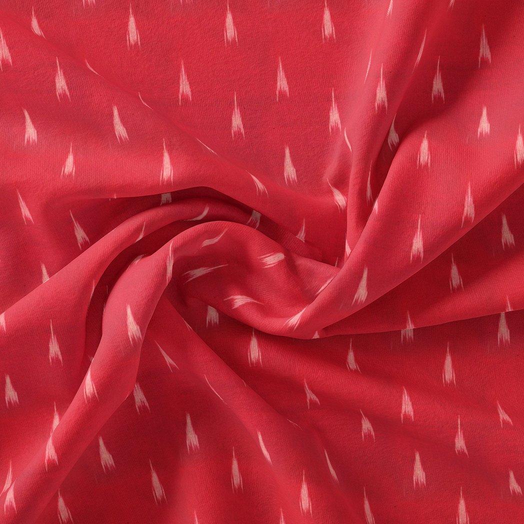 Red Polka Motif Digital Printed Fabric - FAB VOGUE Studio®