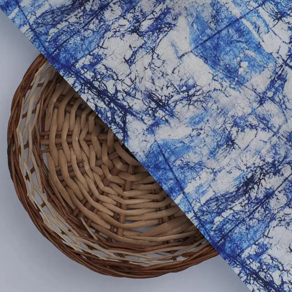 Blue Artistic Abstract Digital Printed Fabric - Japan Satin – js 0 ma02278 110 blue artistic abstract digital printed fabric japan satin 2