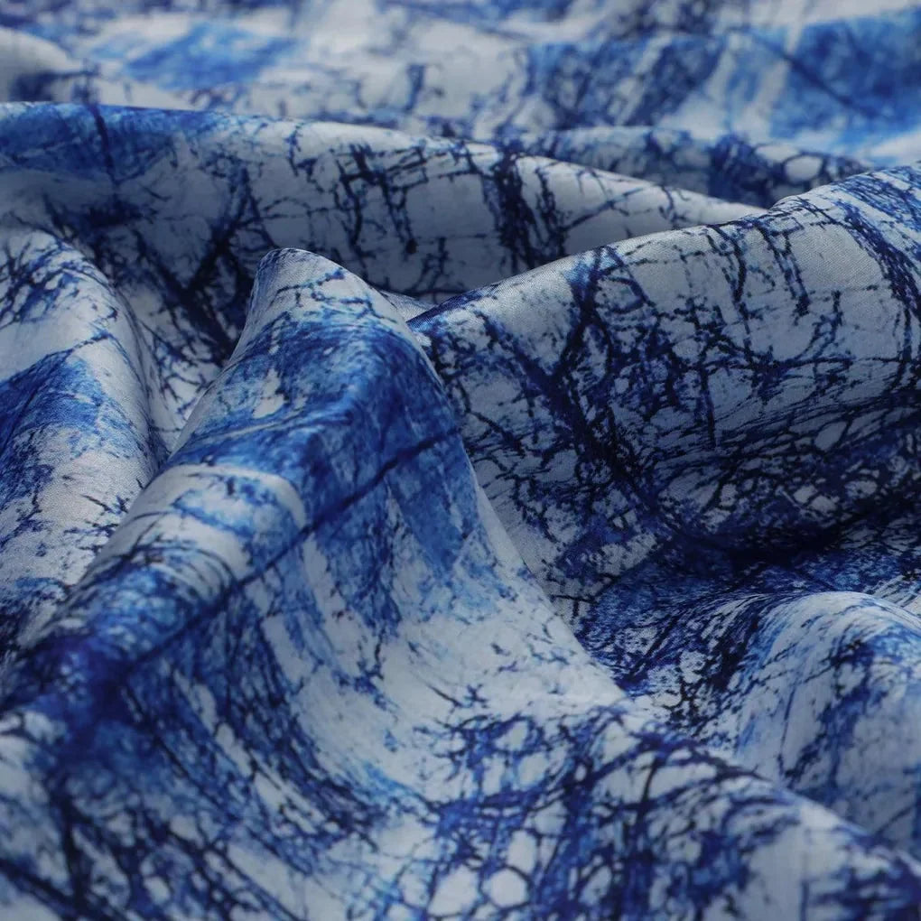 Blue Artistic Abstract Digital Printed Fabric - Japan Satin – js 0 ma02278 110 blue artistic abstract digital printed fabric japan satin 3